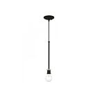 Livex Lighting 47161-04 Lansdale 1-Light 60W Black with Brushed Nickel Accents Pendant
