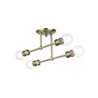 Livex Lighting 47176-01 4-Lights 160W Antique Brass Semi Flush Mount