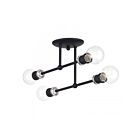 Livex Lighting 47176-04 4-Lights 160W Black and Brushed Nickel Semi Flush Mount