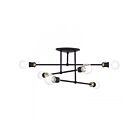 Livex Lighting 47178-07 6-Lights 240W Bronze and Antique Brass Semi Flush Mount