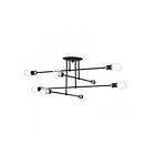 Livex Lighting 47179-07 8-Lights 320W Black and Brushed Nickel Semi Flush Mount