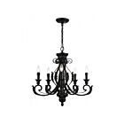 Livex Lighting 49065-68 Valencia 5-Lights 300W Shiny Black Chandelier
