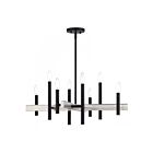 Livex Lighting 49348-04 8-Lights 480W Black and Brushed Nickel Chandelier