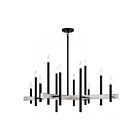 Livex Lighting 49349-04 12-Lights 720W Black and Brushed Nickel Chandelier