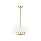 Livex Lighting 49374-12 Meridian 4-Lights 240W Satin Brass Pendant