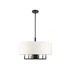 Livex Lighting 49376-04 Meridian 7-Lights Black with Brushed Nickel Accents Pendant