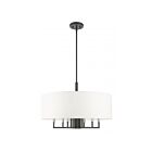 Livex Lighting 49376-76 Meridian 7-Lights Scandinavian Gray with Brushed Nickel Accents Pendant