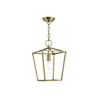 Livex Lighting 49432-01 Devonshire 1-Light 100W Antique Brass Convertible Semi Flush Mount or Pendant
