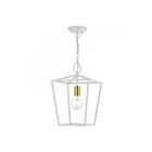 Livex Lighting 49432-03 Devone 1-Light 100W White with Satin Brass Accent Chandelier