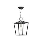 Livex Lighting 49432-04 Devonshire 1-Light 100W Black with Brushed Nickel Accents Convertible Semi Flush Mount or Pendant