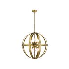 Livex Lighting 49646-01 Stoneridge 6-Lights 360W Antique Brass with Satin Brass Accents Pendant