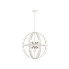 Livex Lighting 49646-13 Stoneridge 6-Lights 360W Textured White with Brushed Nickel Finish Cluster Pendant