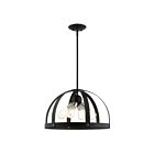 Livex Lighting 49647-14 Stoneridge 4-Lights 240W Textured Black with Brushed Nickel Accents Pendant