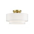 Livex Lighting 50305-33 3-Lights 120W Soft Gold Semi Flush Mount