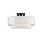 Livex Lighting 50306-07 3-Lights 120W Bronze Semi Flush Mount