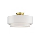 Livex Lighting 50306-33 3-Lights 120W Soft Gold Semi Flush Mount