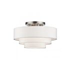 Livex Lighting 50307-91 4-Lights 160W Brushed Nickel Semi Flush Mount