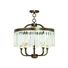 Livex Lighting 50545-64 Ashton 5-Lights 300W Hand Applied Palacial Bronze Convertible Semi Flush Mount or Chandelier