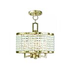Livex Lighting 50574-28 Grammercy 4-Lights 240W Hand Applied Winter Gold Convertible Semi Flush Mount or Chandelier
