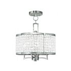 Livex Lighting 50574-91 Grammercy 4-Lights 240W Brushed Nickel Convertible Semi Flush Mount or Chandelier