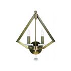 Livex Lighting Diamond 50662-01 120W 2-Lights Antique Brass Wall Sconce