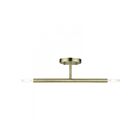 Livex Lighting Copenhagen 51179-01 2-Lights 120W Antique Brass Semi Flush Mount