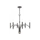 Livex Lighting 51336-76 Wisteria 6-Lights 360W Scandinavian Gray with Brushed Nickel Accent Chandelier