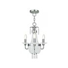 Livex Lighting 51843-91 Valentina 3-Lights 180W Brushed Nickel Convertible Semi Flush Mount or Chandelier