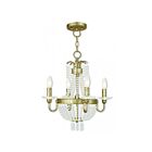 Livex Lighting 51844-28 Valentina 4-Lights 240W Hand Applied Winter Gold Convertible Semi Flush Mount or Chandelier