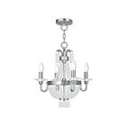 Livex Lighting 51844-91 Valentina 4-Lights 240W Brushed Nickel Convertible Semi Flush Mount or Chandelier