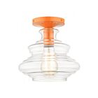 Livex Lighting Everett 52830-77 1-Light 60W Shiny Orange Semi Flush Mount