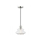 Livex Lighting 52831-91 Everett 1-Light 60W Brushed Nickel with Chrome Finish Accents Pendant