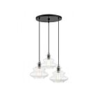 Livex Lighting 52833-68 Everett 3-Lights 180W Shiny Black with Chrome Finish Accents Pendant