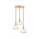 Livex Lighting 52833-77 Everett 3-Lights 180W Shiny Orange Pendant