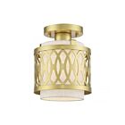 Livex Lighting 53431-33 1-Light 40W Soft Gold Semi Flush Mount