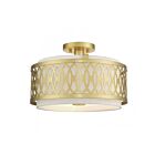 Livex Lighting 53432-33 3-Lights 120W Soft Gold Semi Flush Mount