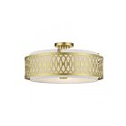 Livex Lighting 53433-33 4-Lights 160W Soft Gold Semi Flush Mount