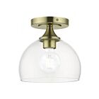 Livex Lighting Glendon 53640-01 1-Light 60W Antique Brass Semi Flush Mount