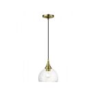 Livex Lighting 53641-01 Glendon 1-Light 60W Antique Brass with Polished Brass Finish Accents Chandelier