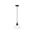 Livex Lighting 53641-04 Glendon 1-Light 60W Black with Brushed Nickel Accents Chandelier