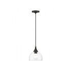 Livex Lighting 53641-07 Glendon 1-Light 60W Bronze with Antique Brass Finish Accents Chandelier