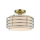 Livex Lighting Blanchard 55117-01 1-Light 60W Antique Brass Semi Flush Mount