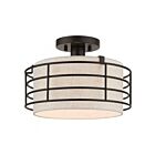 Livex Lighting Blanchard 55117-92 1-Light 60W English Bronze Semi Flush Mount