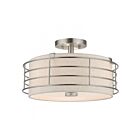 Livex Lighting Blanchard 55118-91 3-Lights 180W Brushed Nickel Semi Flush Mount