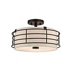 Livex Lighting Blanchard 55118-92 3-Lights 180W English Bronze Semi Flush Mount