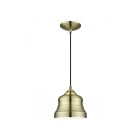 Livex Lighting 55901-01 Endicott 1-Light 60W Antique Brass Pendant