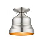 Livex Lighting Endicott 55909-91 1-Light 60W Brushed Nickel Semi Flush Mount