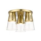 Livex Lighting Brynhurst 56454-08 3-Lights 180W Natural Brass Flush Mount
