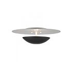 Livex Lighting 56570-04 Ventura 2-Lumières 120W Noir avec plaque arrière réflectrice en nickel brossé Plafonnier Semi Encastré