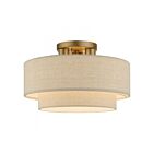 Livex Lighting Bellingham 58897-48 3-Lights 120W Antique Gold Leaf Semi Flush Mount